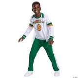 Disguise Stranger Things S4 Lucas Costume - Child, boy dressed in green and white sportswear with 'Hawkins' and the number 8, kids costume for Halloween or cosplay.