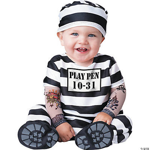 Baby Time Out Prison Stripes Costume