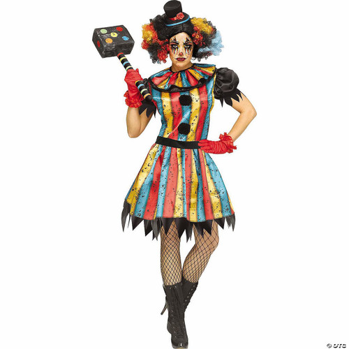 Fun World Carny Clown Costume Multicolored Female - Adult  