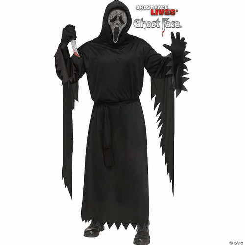 Fun World Ghost Face Scream® Black Robe with Gun Powder Gray Mask Costume - Adult 