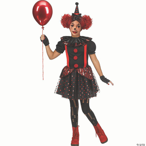 Fun World Clown Costume Chrome Black & Red -Child  
