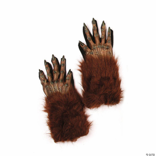 Fun World Werewolf Gloves Costume Accessory Brown  - One Size 