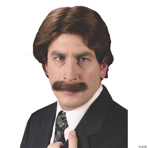Fun World 70s Wig & Mustache Set - Brown 