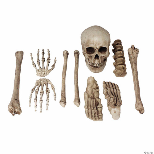 Fun World Skeleton Bag O' Bones Halloween Decoration -10 Pc.  