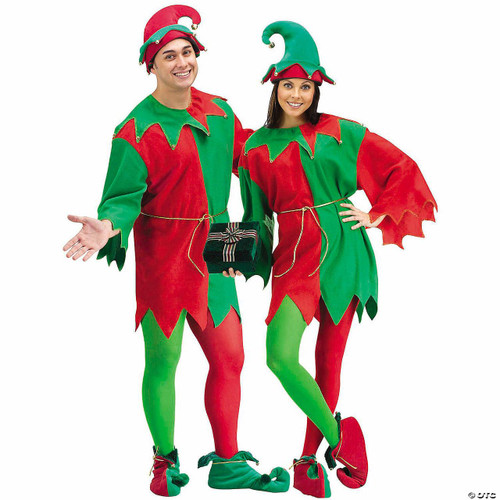 Fun World  Elegant Elf Costume - Red, Green & Gold 