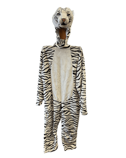 Fantasy Costumes White Tiger Open Face Mascot Costume - Used 