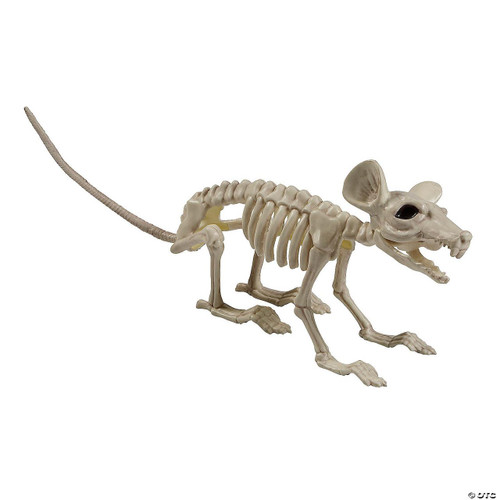 Seasons USA Plastic Rat Skeleton Halloween Tabletop Decoration - Off-White 