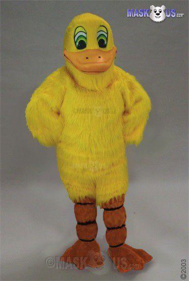 Mask US Yellow Duck Mascot Costume, plush yellow duck mascot costume with big cartoon eyes and orange beak, perfect for events and promotions.
