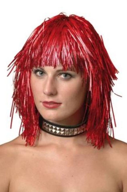 WIG TINSEL RED