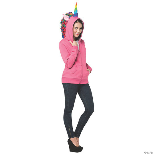 Unicorn Hoodie Adult Costume Pink 