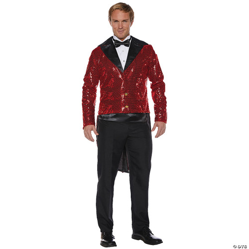 Tailcoat Sequined Adult Sized  Red Std