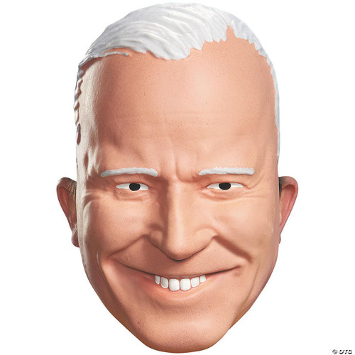 Disguise Joe Biden Vacuform Half Mask - Adult, realistic plastic mask depicting Joe Biden with white hair, a smiling expression, and detailed facial features suitable for costumes and themed events.