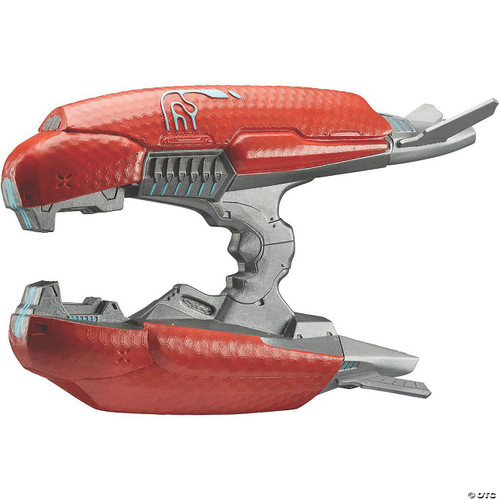 Disguise Halo Plasma Rifle Costume Accessory - Halo, a futuristic toy weapon with red and silver design, featuring sleek lines and sci-fi details for cosplay or costume use.