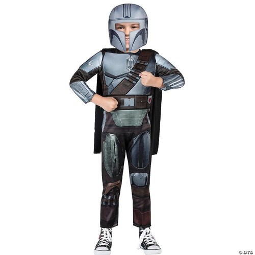 JazWares The Mandalorian™ Toddler Costume (3T-4T), a child's costume featuring a detailed Mandalorian armor design with a helmet, cape, and matching suit.