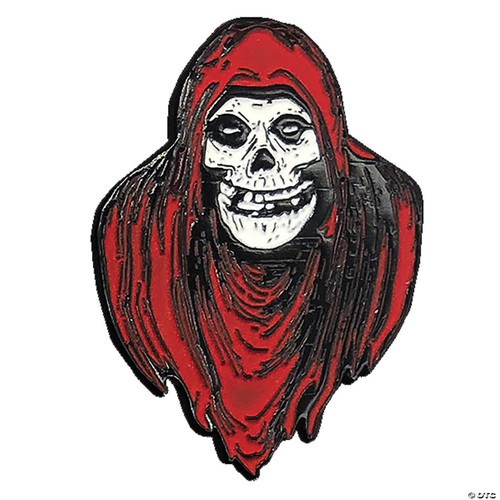Trick or Treat Studios Misfits Ghost Fiend Enamel Pin, detailed skull-faced character wearing a red hood and cloak.