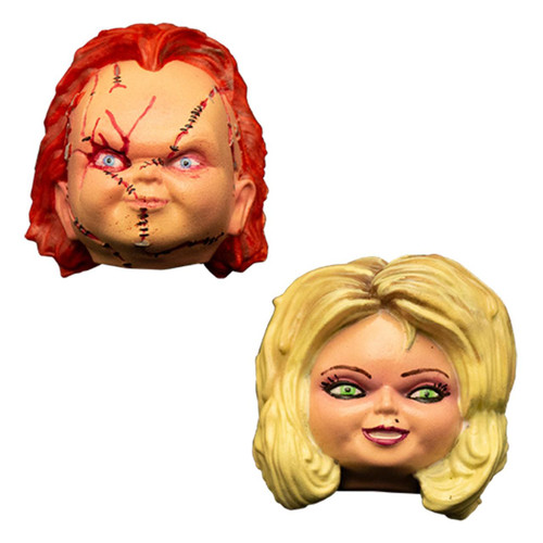 Trick or Treat Studios Bride of Chucky Magnet 2 Pack, collectible character magnets featuring Chucky's bride with detailed facial features and vibrant hair colors.