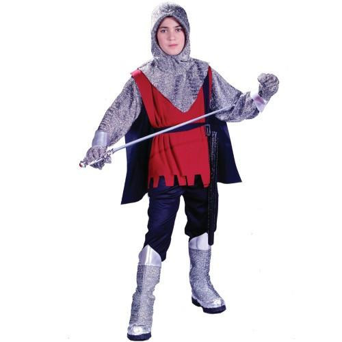 Fun World Medieval Knight Infant 6-12 Months, Toddler Boy's Medieval Knight Costume with armor and sword, perfect for Halloween and dress-up play.