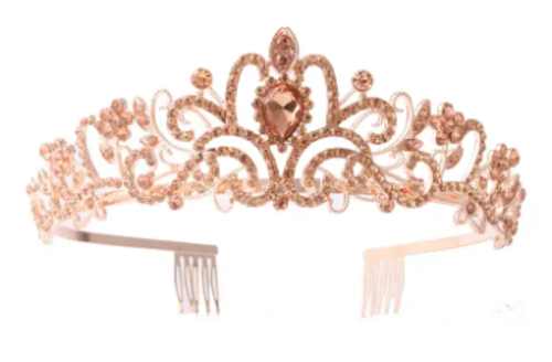 Rose Gold & Pink Deluxe Crystal Tiara