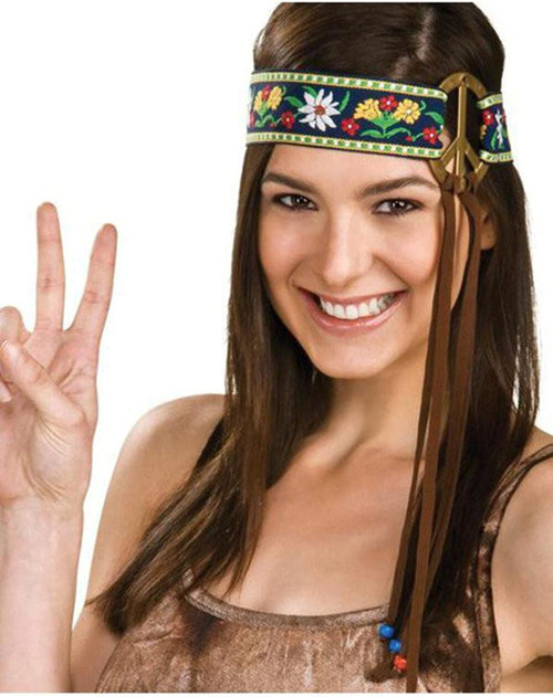 Hippie Headband with Peace Sign