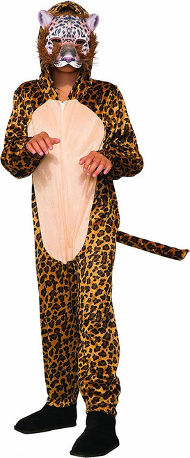 Forum Leopard Jumpsuit with Mask for Child, animal-themed costume for kids with a leopard print and lion mask