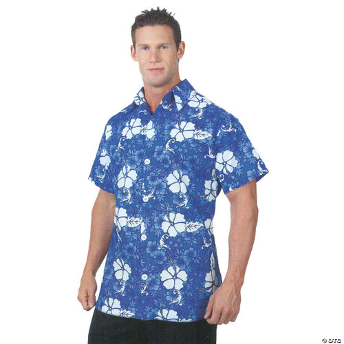 Underwraps Hawaiian Shirt - Blue- Adult Std   Underwraps Hawaiian Shirt - Blue- Adult Std