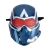 JazWares Captain America Marvel Costume - Child, child's superhero costume helmet with blue, silver, and red design, featuring a breathing tube and eye mesh for role play