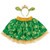Disguise Fiona Shrek Tutu Kit Child, green and gold tutu skirt with floral patterns, and a matching green headband with donkey ears and a gold crown headband.