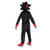 Disguise Sonic the Hedgehog™ Shadow Hooded Jumpsuit Costume - Child, a child wearing a black hooded jumpsuit with a Sonic the Hedgehog Shadow theme, including a headpiece with Shadow's face and red accents on the sleeves and shoes.