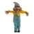 Product A Holiday Company Light-Up Standing Sonic Scarecrow, Halloween decoration featuring a scarecrow figure with a straw hat, yellow shirt, and blue overalls, 35 1/2 inches tall.