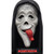 Fun World Scary Movie™ Wassup! Bling Full Face Mask with Shroud, Halloween costume mask decorated with rhinestones, scary face design with red tongue, ideal for Halloween parties and horror themed events.