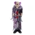 Holiday Company Animated Light-Up Standing 37" Talking Clown with Plate Halloween Decoration, featuring a creepy clown figure with purple hair, blood-splattered outfit, glowing eyes, and holding a tray, perfect for Halloween decorations.