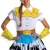 Disguise Toy Story Jessie Glam Deluxe Disney Pixar Dress Costume - Adult, woman's costume featuring a colorful cowgirl outfit with a white top, yellow accents, blue belt, and a black and white skirt.