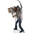 Morris Animated 6 Ft. 10" Spider Monster Dr. Fangor Halloween Decoration, a tall animated spider monster with a man body, large black and brown spider legs, and a creepy skull face with blood splatters and tattered clothing.