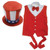 Fun World Uncle Sam Costume - Adult, patriotic costume with a red, white, and blue top hat and a red vest with white buttons and a red bow tie, ideal for patriotic celebrations and themed parties.