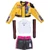 Dracula House KPop Demon Hunters™ Rumi Hero Look Deluxe Costume-Adult, colorful costume set featuring a yellow jacket with vibrant patterns, a white sleeveless top with jewelry, black shorts with pink accents, and long black arm sleeves.