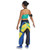 Disguise KPop Demon Hunters™ Zoey Hero Look Deluxe Costume - Adult, front view of a child wearing a colorful costume with baggy pants, teal tube top, and accessories for a hero or demon hunter cosplay.