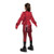 Disguise Descendants 5: Wicked Wonderland™ Red Deluxe Costume - Child, girl wearing a red jacket, patterned skirt, red tights, and black boots, back view.