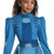 Disguise Descendants 5: Wicked Wonderland™ Chloe Dress Classic Costume-Child, a young girl wearing a bright blue, embellished fantasy princess dress with regal shoulder details and a glittery bodice.