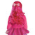 Disguise Descendants 5: Wicked Wonderland™ Pink Wig - Child, pink curly wig with a decorative bow, for kids' costume dress-up.