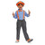 Disguise Kids Blippi™ Costume Kit - Child, a boy dressed as Blippi with blue shirt, orange hat, suspenders, orange bow tie, glasses, jeans, and sneakers.