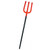 Fun World Devil Pitchfork Weapon Accessory, red pitchfork with a long black handle for costumes and Halloween accessories.