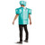Disguise Minecraft™ Armor Costume - One Size - Adult, person wearing a pixelated turquoise Minecraft armor suit with helmet and chest plate, back view.