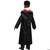 Disguise Harry Potter Gryffindor Robe Classic - Child, front view of a child wearing a black wizard robe with a red lined hood, over a white shirt, for costume dressing.