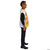 Rasta Imposta Kraft Lunchables Costume - Adult, man wearing a costume resembling a Lunchables snack pack, side view with a smiling profile, casual black pants and sneakers