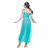 Disguise Jasmine Aladdin Classic Deluxe Women's Costume, turquoise blue princess outfit with off-shoulder top, wide-leg pants, and matching headband, ideal for costumes and dress-up occasions.