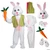 Fantasy Costumes Easter Rabbit Bunny Male Dlx, mascot costume featuring a rabbit with a pink nose, white furry suit with pink paw prints, green vest, and accessories including a large carrot prop and white gloves.