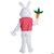 Fantasy Costumes Easter Rabbit Bunny Female Dlx, person dressed in a white bunny costume holding a large plush carrot.