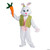 Fantasy Costumes Easter Rabbit Bunny Female Deluxe costume, character in a white rabbit costume holding a large plush carrot, featuring pink and green accents, for Easter celebrations or costume events.