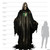 Seasonal Visions 10' Towering Reaper Animated Prop, spooky skeleton figure with glowing eyes, black tattered cloak, and skeletal hands, standing over 10 feet tall.