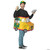 Rasta Imposta Taco Foodie Dress - Adult, food truck-themed costume resembling a taco stand with man wearing it and holding food and money.
